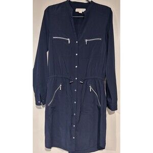 Michael Kors MK Long Sleeve Shirt Dress In Black Women’s Size Small